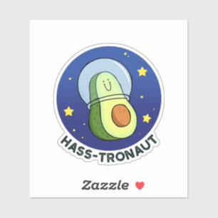 Sticker Hass-tronaute Avocado Space Pun Die-Cut