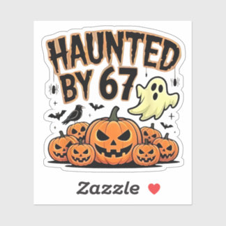 Sticker Haunted by 67 - Drôle Fantôme et Halloween Citroui