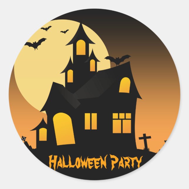 Sticker Haunted House Halloween Party (Devant)