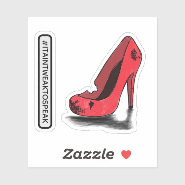 Sticker Haut talon trempé et déchiré (Feuille)