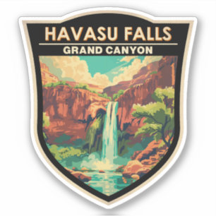Sticker Havasu Falls Grand Canyon Travel Art Vintage