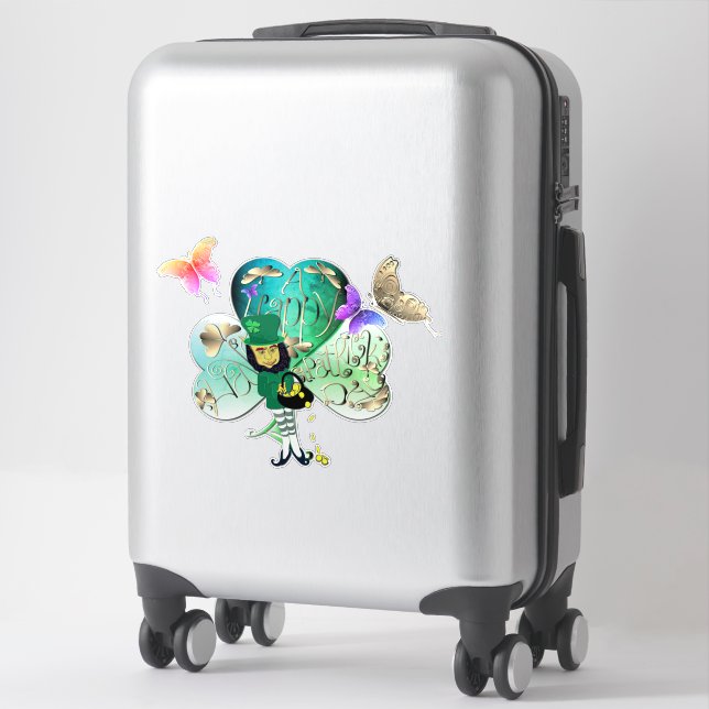 Sticker "Have a Happy St. Patrick's Day" Leprechaun  (Sur valise)