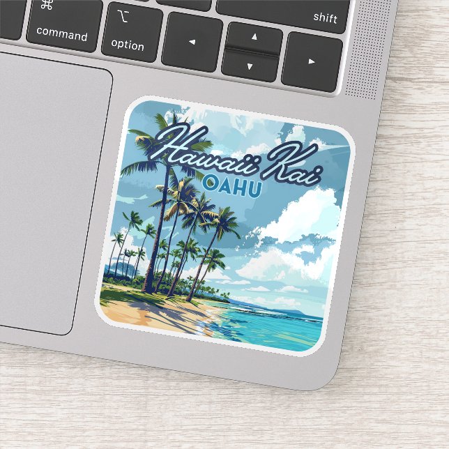 Sticker Hawaii Kai Honolulu Oahu Hawaii Retro (Détail)
