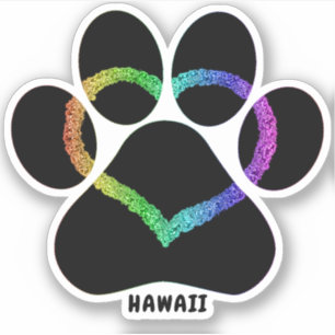 Sticker Hawaii Kitty Love Rainbow