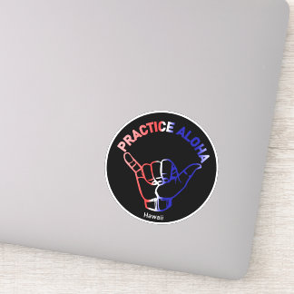 Sticker Hawaii Pratiquer Aloha Drapeau Shaka (Hang lâche)