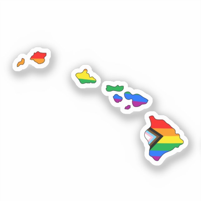 Sticker Hawaii Progress Pride (Recto)