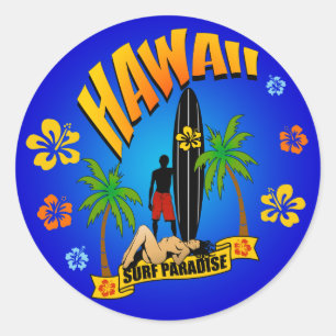 Sticker Hawaii Surfing
