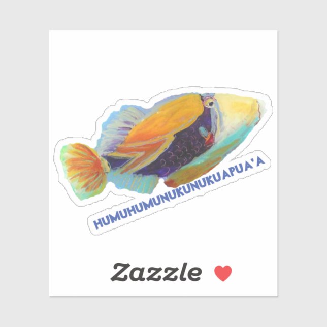 Sticker Hawaiian Humu Trigger Fish (Feuille)