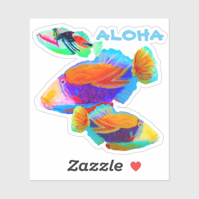 Sticker Hawaiian Tropical Fish (Feuille)