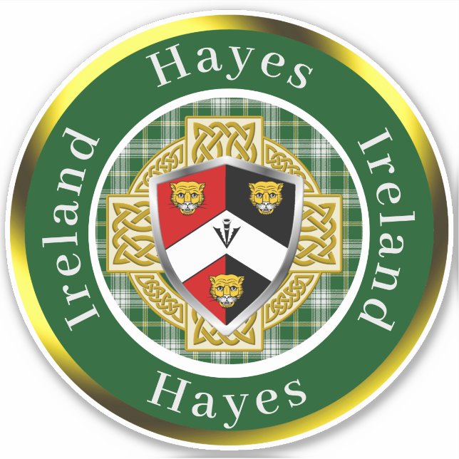 Sticker Hayes Shield & Croix celtique Personnalisé (Devant)
