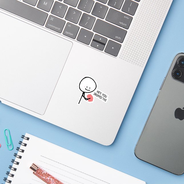 Sticker Hé, Tu As Abandonné Ce Cerveau (Ordinateur portable avec iPhone)