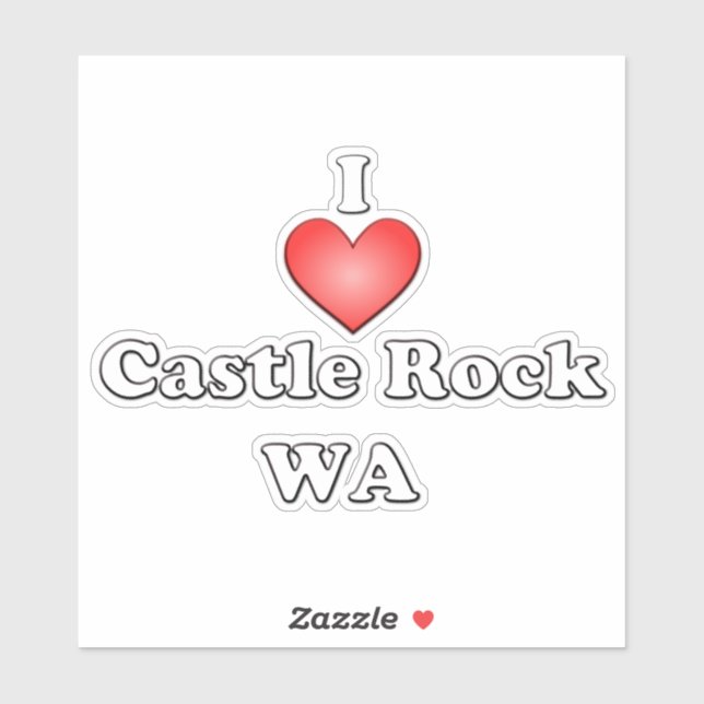 Sticker Heart Castle Rock WA (Feuille)