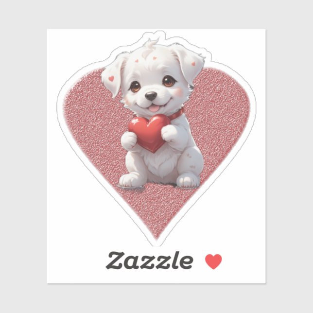 Sticker heart dog (Feuille)