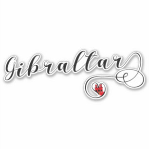 Sticker Heart Gibraltar Drapeau, I Love Gibraltar, Llanito