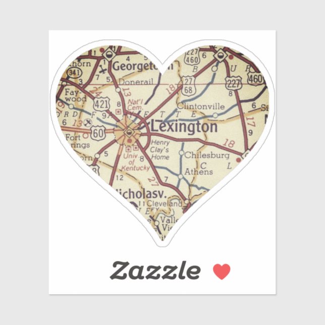 Sticker Heart Lexington KY (Feuille)