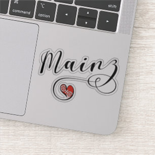 Sticker Heart Mainz Drapeau, I Love Mainz, Meenz