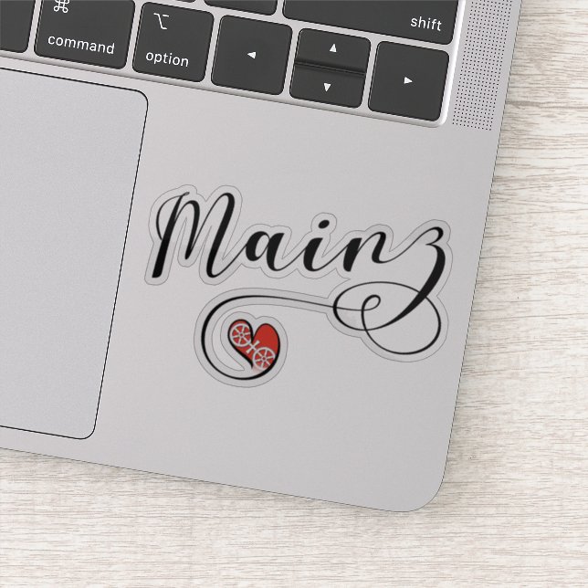 Sticker Heart Mainz Drapeau, I Love Mainz, Meenz (Détail)