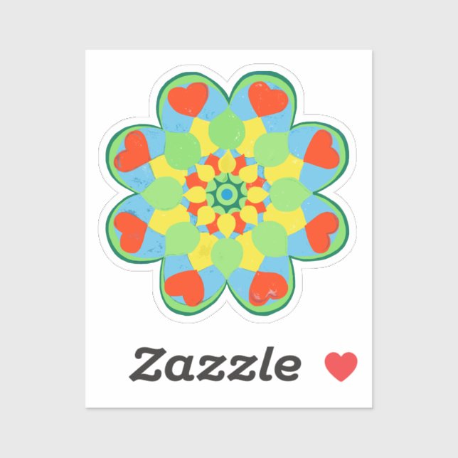 Sticker Heart Mandala (Feuille)