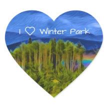 Sticker Heart Park d'hiver