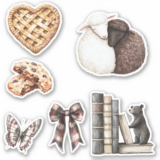 Sticker Heart Pie Lambs Chocolate Chip Cookie Butterfly   (Devant)