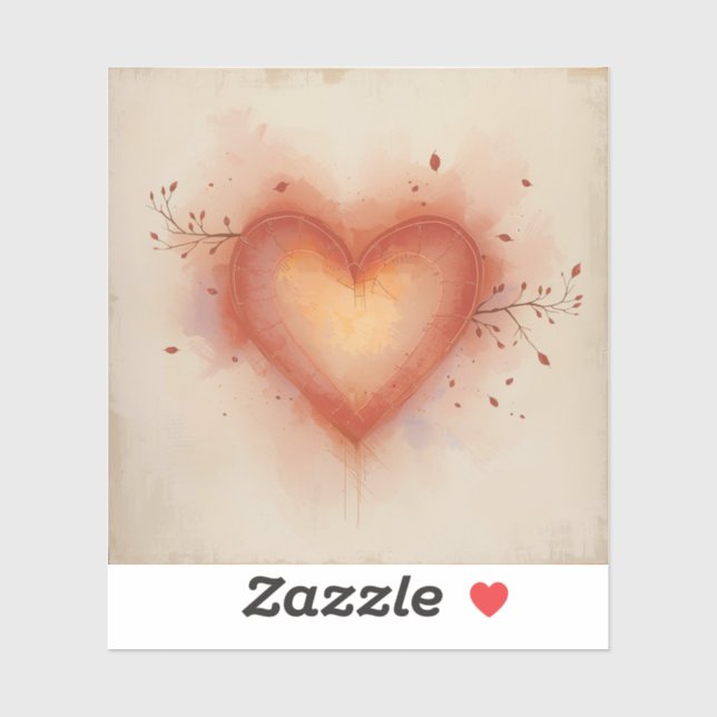Sticker Heart-Themed Painting Images Collection (Feuille)