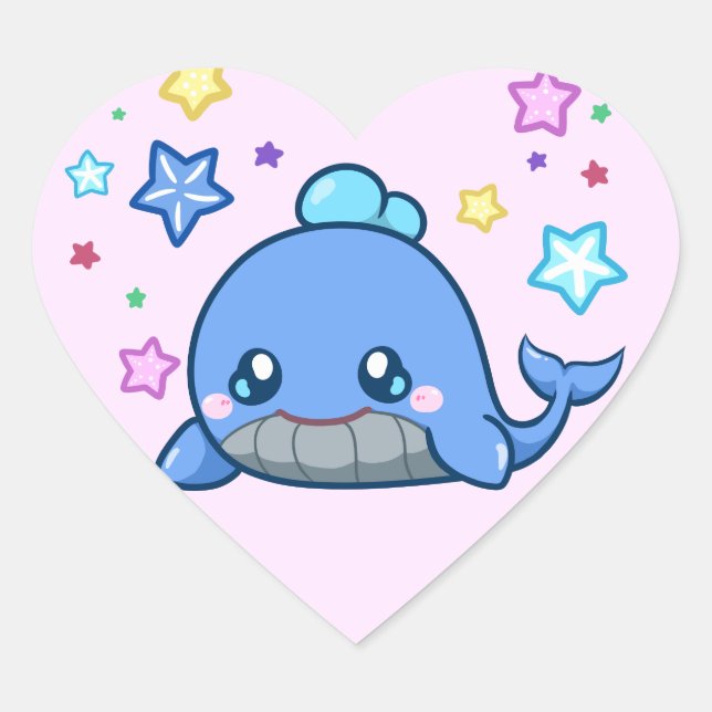 sticker Heart Whale (Devant)