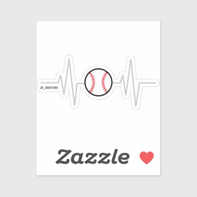 Sticker Heartbeat de baseball (Feuille)