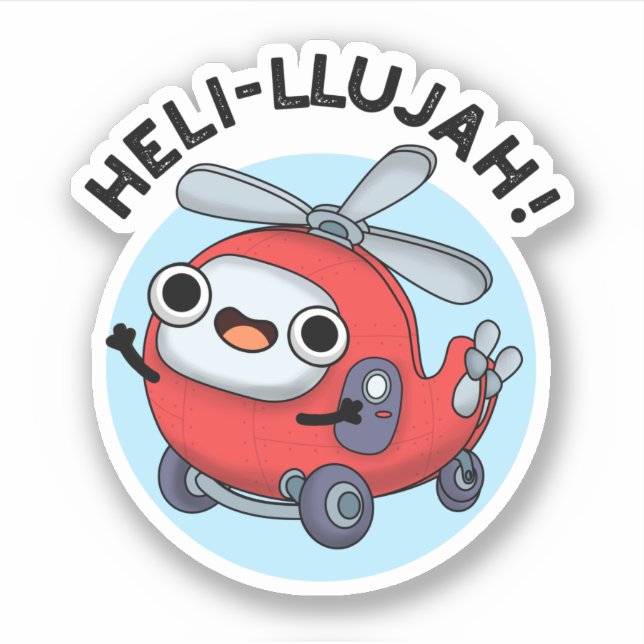 Sticker Heli-llujah Funny Helicopter Pun (Devant)