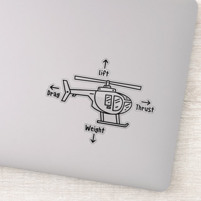 Sticker Hélicoptère quatre forces (Détail)