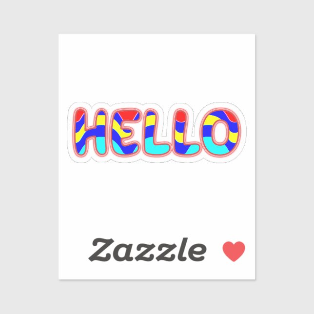 Sticker HELLO Multicolor Vibrant Texte (Feuille)