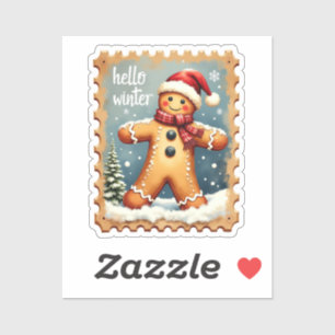 Sticker Hello Winter Gingerbread Timbre