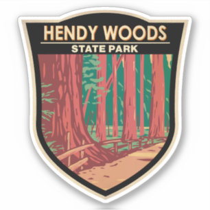Sticker Hendy Woods State Park California Badge Vintage