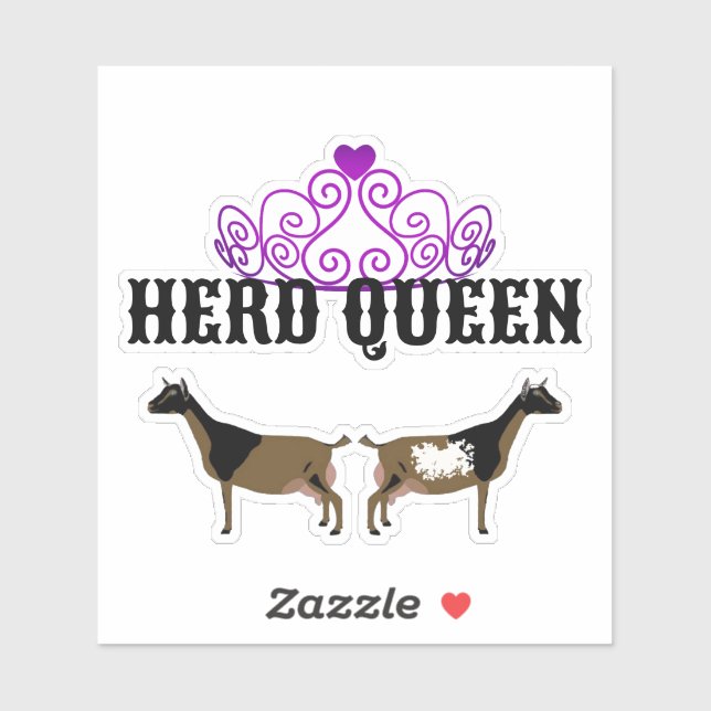 Sticker Herd Queen -  Nigerian Dwarf Goat (Feuille)