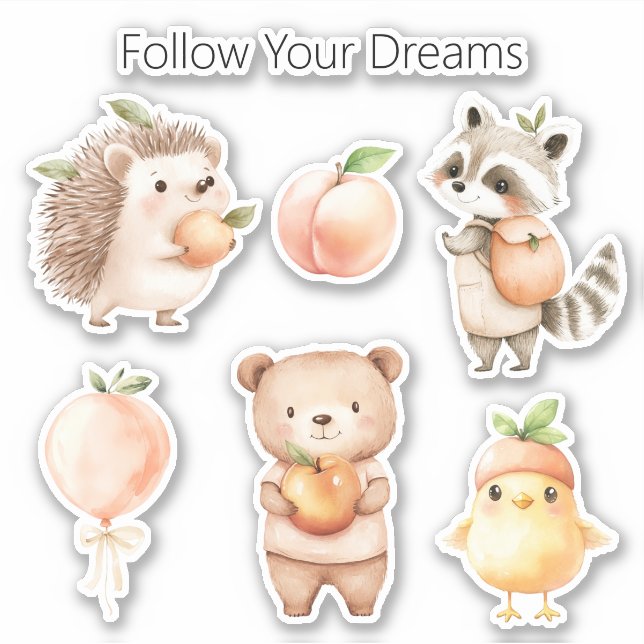 Sticker Hérisson Péché Ballon Raton laveur Ours Poussin (Devant)