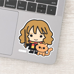 Sticker Hermione et Crookshanks en dessin animé