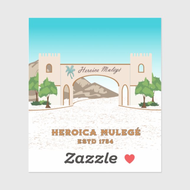 Sticker Heroica Mulegé Baja California Sur Mexique (Feuille)