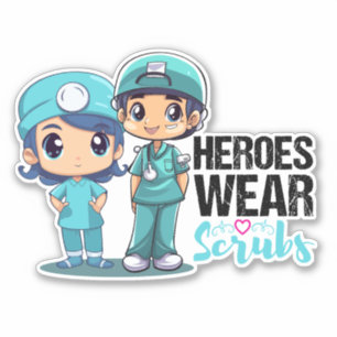 Sticker Héros porter Scrubs Infirmières