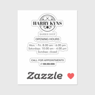 Sticker Heures d'ouverture du magasin de barrettes personn