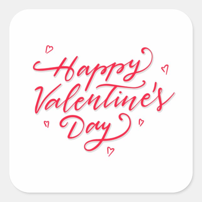 Sticker Heureuse Sainte-Valentin Coeurs roses (Devant)