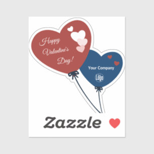 Sticker Heureuse Sainte-Valentin d'affaires deux coeurs ba