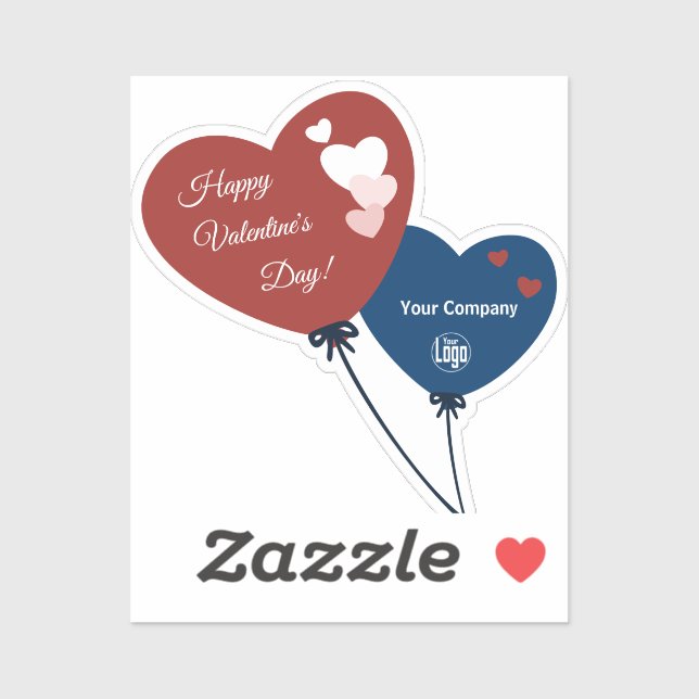 Sticker Heureuse Sainte-Valentin d'affaires deux coeurs ba (Feuille)