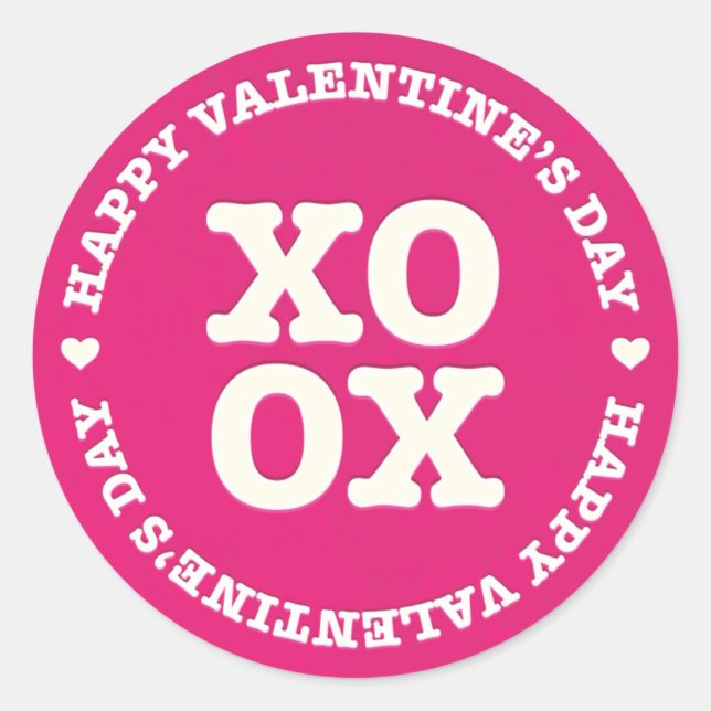 Sticker Heureuse Sainte-Valentin XOXO | Rose (Devant)