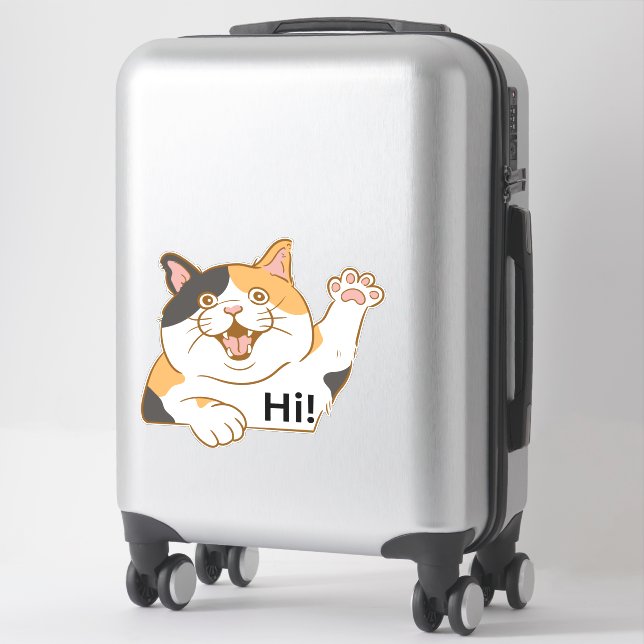 Sticker Hi Vinyl, Sticker Cat (Sur valise)