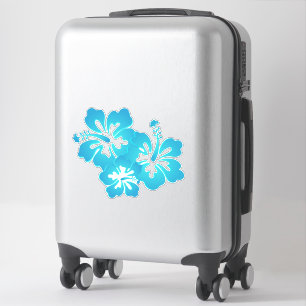 Sticker Hibiscus bleu Fleurs tropicales