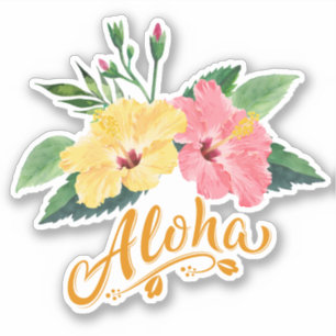 Sticker Hibiscus Decal Fleurs Hawaiiennes Tropical