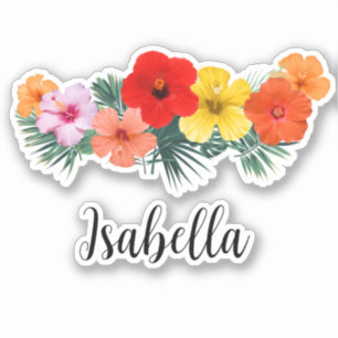 Sticker Hibiscus Decal Fleurs Hawaiiennes Tropical