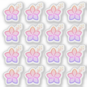 Sticker Hibiscus Floral Dégradé de Couleurs Rose