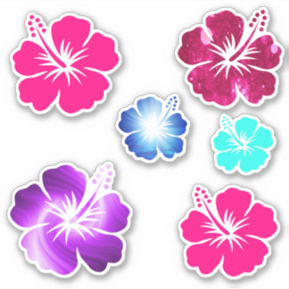 Sticker Hibiscus hawaïen Fleur Tropical Formé Art