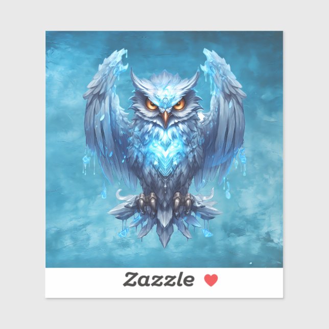 Sticker Hibou d'esprit gelé  (Feuille)
