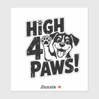 Sticker High 4 Paws Dog